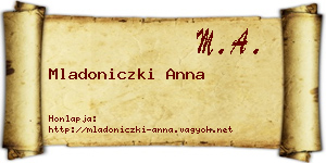 Mladoniczki Anna névjegykártya
